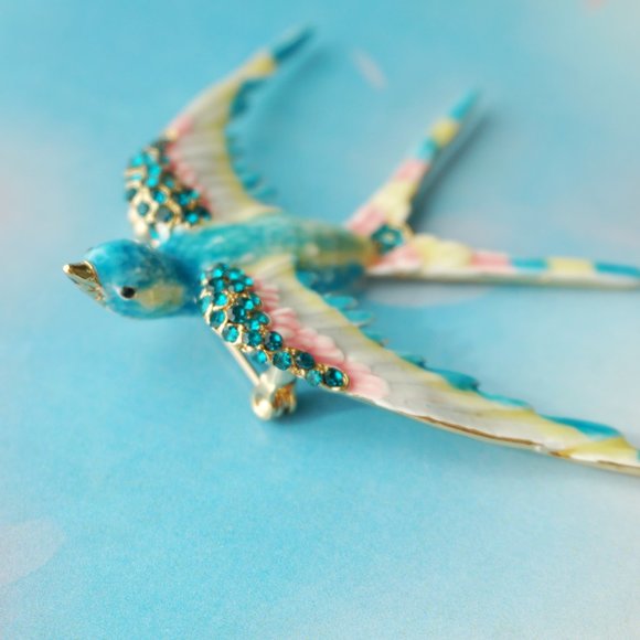 NWT Bill skinner blue swallow brooch - Picture 2 of 7